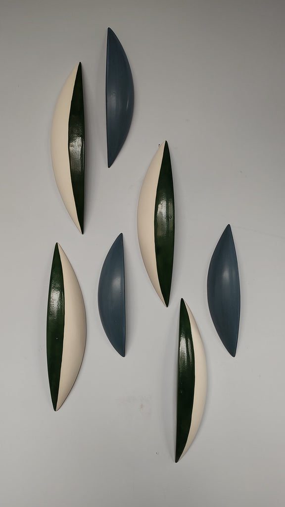 Abstract geometric shapes on gray background