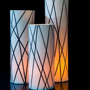 Stylish tall lamps with crisscross designs