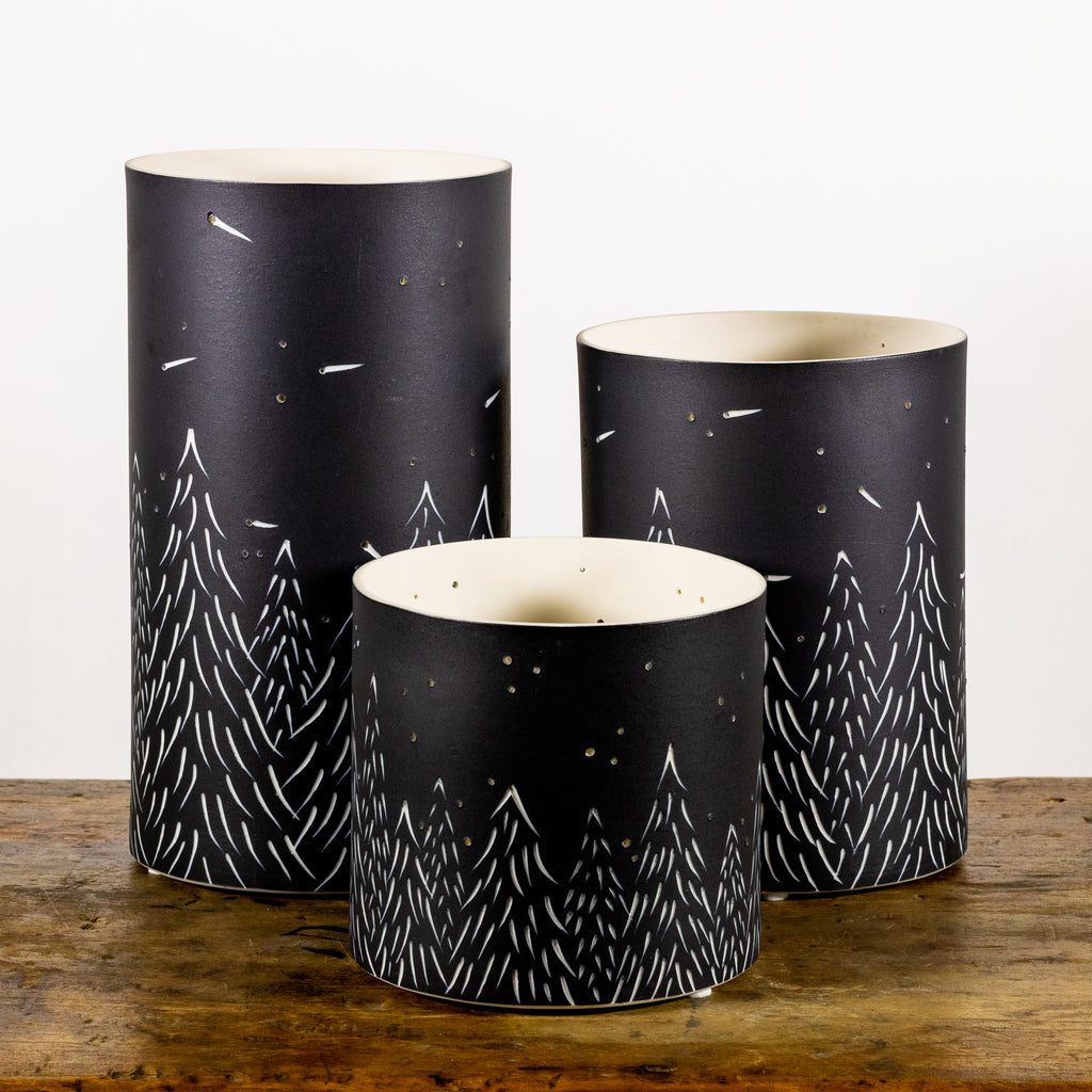 Artistic vases with tree design