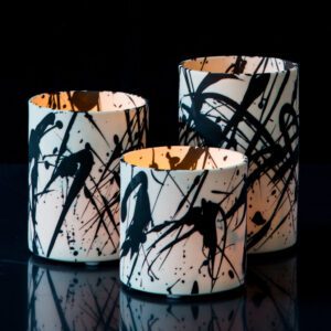 Abstract black and white candles