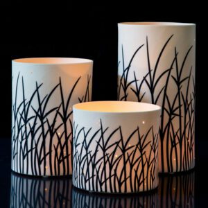 Elegant candles with nature design