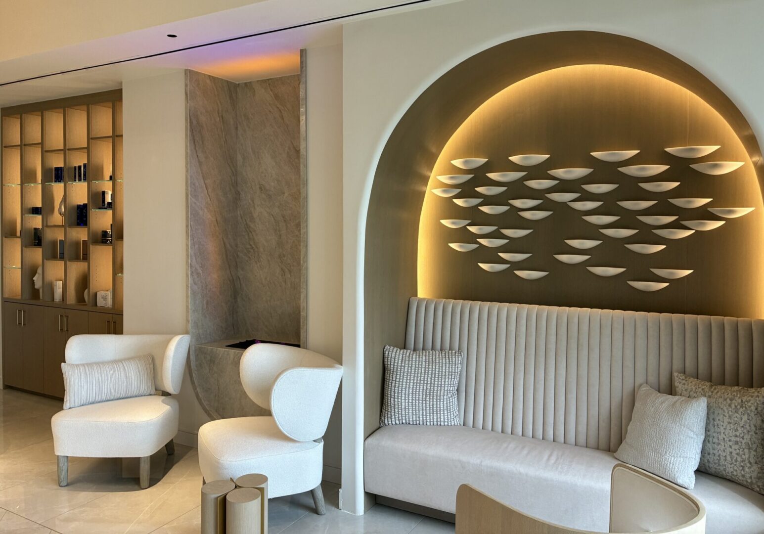 Elegant seating area with soft lighting