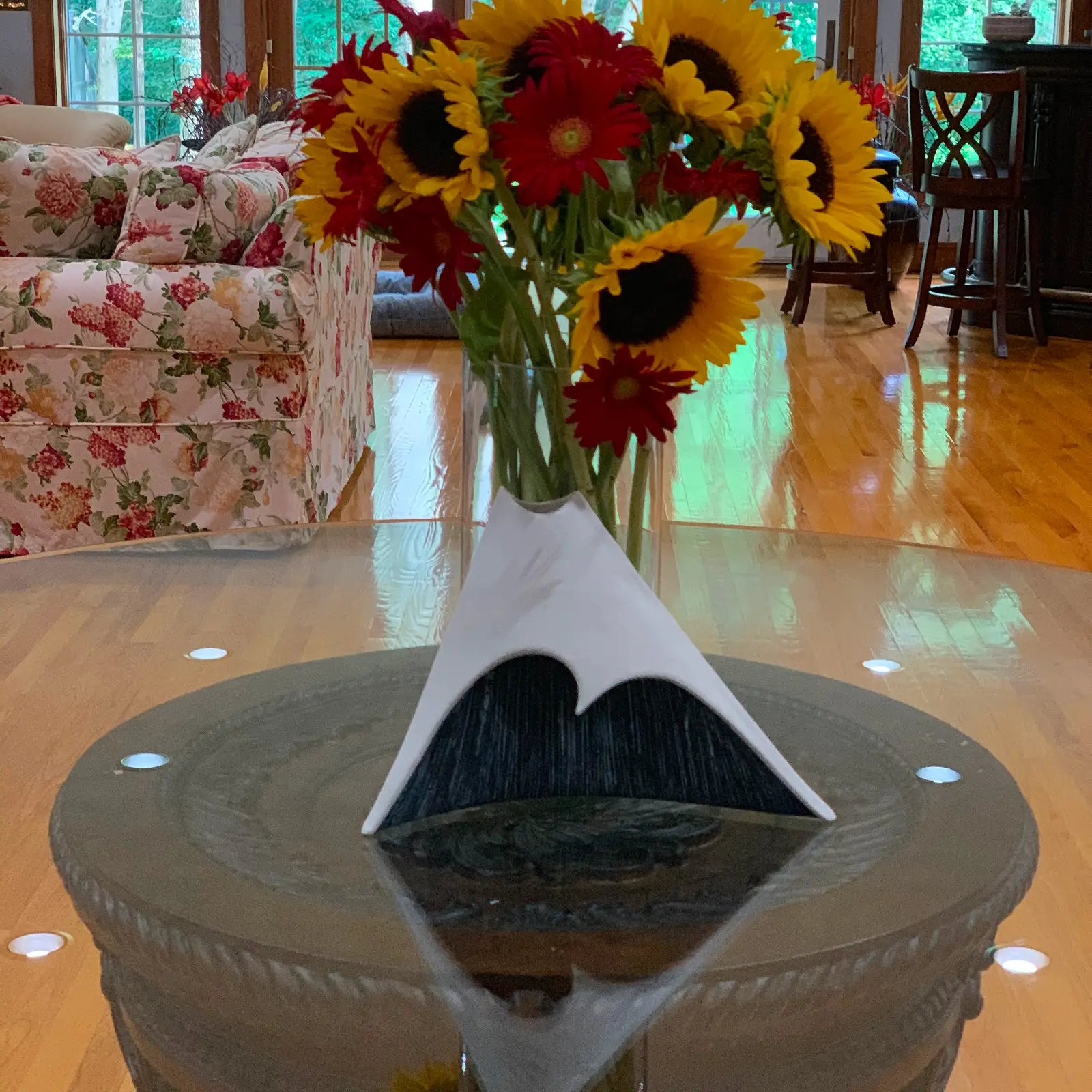 Sunflowers in One of a Kind Vase, Private Residence